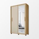 Ver imagem 6 de Guarda Roupa Suecia 2 Portas 2 Gavetas com Espelho Cabideiro Organizador Quarto - Cinamomo/off-white