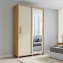 Ver imagem 1 de Guarda Roupa Suecia 2 Portas 2 Gavetas com Espelho Cabideiro Organizador Quarto - Cinamomo/off-white