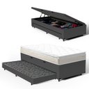 Ver imagem 1 de Cama Box Baú com Colchão de Espuma D45 Pillow Top Ortopédico Domo + Auxiliar Solteiro 88cm