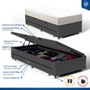Ver imagem 5 de Cama Box Baú com Colchão de Espuma D45 Pillow Top Ortopédico Domo + Auxiliar Solteiro 88cm
