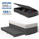 Ver imagem 2 de Cama Box Baú com Colchão de Espuma D45 Pillow Top Ortopédico Domo + Auxiliar Solteiro 88cm
