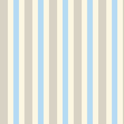 Papel de Parede Listrado Bege, Cinza e Azul - 3,30x0,50m