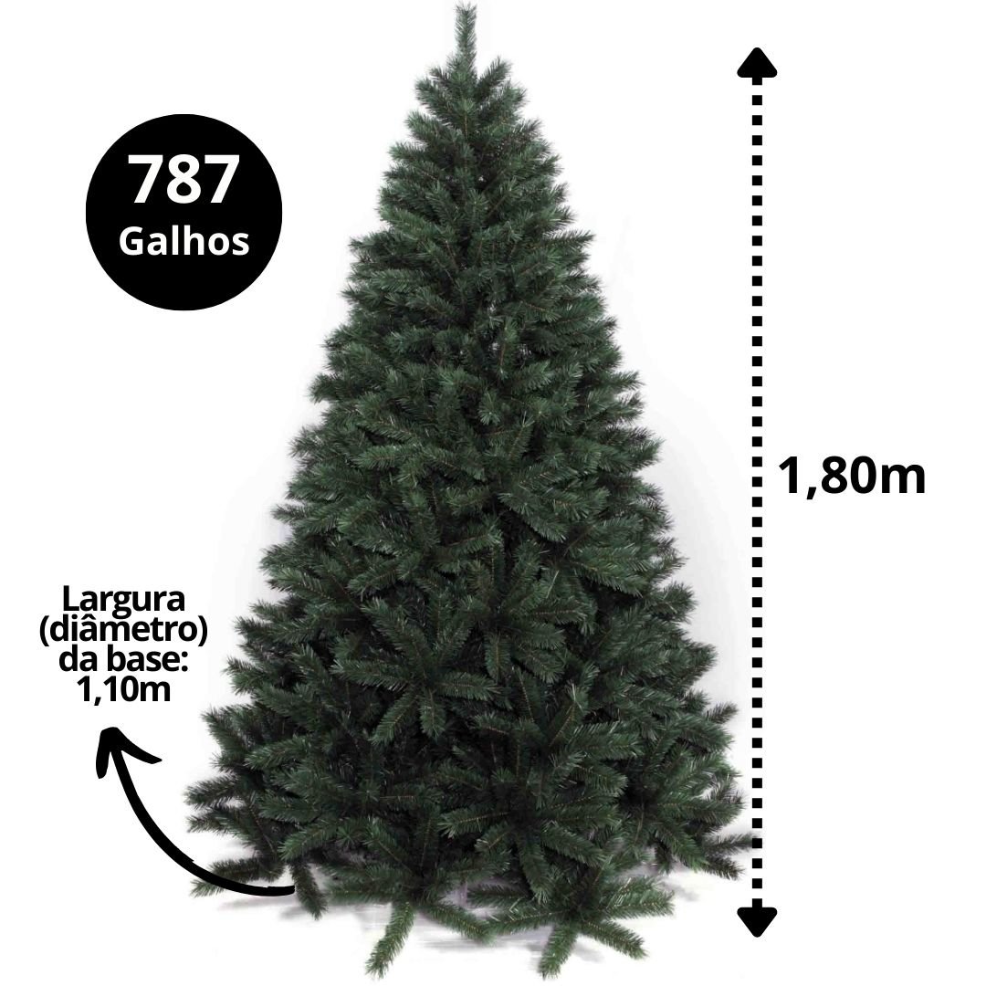 Árvore de Natal Pinheiro Belga Luxo Premium 787 Galhos 1,80m - Master Christmas - 4