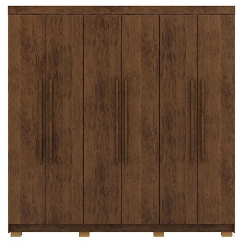 Guarda Roupa Casal 6 Portas 2 Gavetas 218 Cm 10037 Vlr Imbuia