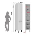 Ver imagem 4 de Armário Paneleiro 2 Portas Almofada Americana 5 Prateleiras 40x222cm TM1339 Grazi MDF Branco