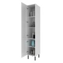 Ver imagem 7 de Armário Paneleiro 2 Portas Almofada Americana 5 Prateleiras 40x222cm TM1339 Grazi MDF Branco
