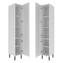 Ver imagem 5 de Armário Paneleiro 2 Portas Almofada Americana 5 Prateleiras 40x222cm TM1339 Grazi MDF Branco