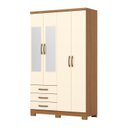 Ver imagem 2 de Guarda-Roupa Solteiro 3 Portas com Espelho Açaí Off White/Cinamomo