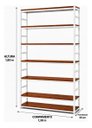 Ver imagem 4 de Estante Multiuso Organizador Livreiro Estilo Industrial 180x130 Branco Imbuia