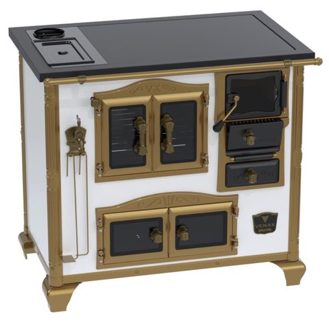 Fogao a Lenha N 2 Imperador Vitreo Premium Caldeira Branco Se