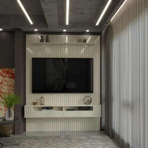 Painel Ripado para Tv até 75 Polegadas Intense com Nicho 184cm