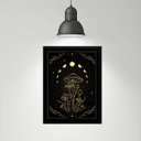 Ver imagem 1 de Quadro Decorativo Cogumelos Fases da Lua 24x18cm:madeira Branca