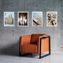 Ver imagem 2 de Kit 4 Quadros Coleção Praia Surf - Pranchas 45x34cm - com Vidro:madeira Preta