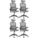 Ver imagem 1 de Kit 4 Cadeiras de Escritório Executiva Viena com Regulagem de Altura - Cinza/preto