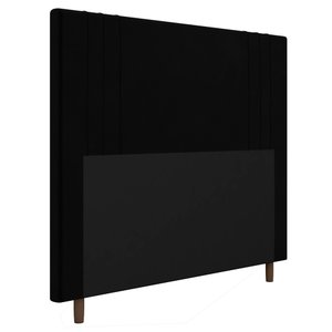 Cabeceira Cama Box Solteiro Ferrara 90cm Suede Preto - Desk Design