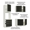 Ver imagem 6 de Cozinha Compacta com Armário 5 Portas 3 Gavetas Branco Preto