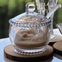Ver imagem 2 de 5 Açucareiros Pearl de Vidro Cristal 200ml com Colher Porta Açúcar Wolff Refinado