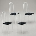 Ver imagem 4 de Kit 4 Cadeiras Ubatuba Corino Preto Lirio Tubo Branco