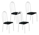 Ver imagem 2 de Kit 4 Cadeiras Ubatuba Corino Preto Lirio Tubo Branco