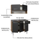 Ver imagem 7 de Armário de Cozinha Compacta 105cm com Pia Rustic/preto Emilly Madesa 04 Rustic/preto