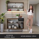 Ver imagem 5 de Armário de Cozinha Compacta 105cm com Pia Rustic/preto Emilly Madesa 04 Rustic/preto