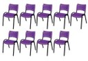 Ver imagem 2 de Cadeira Iso Base Preto Escola, Escritório Violeta Kit 9 Un