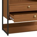 Ver imagem 6 de Armário Alto Closet Fechado 2 Portas 2 Gavetas e Prateleira MDF e Aço Canela/Preto Fosco