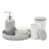 Kit Higiene Porcelana Bebe Infantil Poa Cinza e Branco - 3