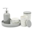 Ver imagem 3 de Kit Higiene Porcelana Bebe Infantil Poa Cinza e Branco