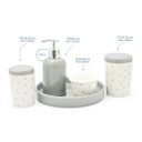 Ver imagem 2 de Kit Higiene Porcelana Bebe Infantil Poa Cinza e Branco