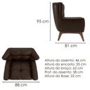 Ver imagem 3 de Poltrona Decorativa Malta Base Madeira Courino Tcs 721 Moll