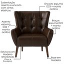 Ver imagem 5 de Poltrona Decorativa Malta Base Madeira Courino Tcs 721 Moll