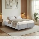 Ver imagem 4 de Cama Box Queen Estofada em Madeira Maciça Base Reforçada Santorini Espresso Móveis Cinza/Linho