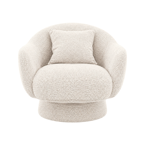 Poltrona Decorativa Fixa Orgânica para Sala de Estar Cogumelo Bouclê Moscow Off White Vimont Moveis