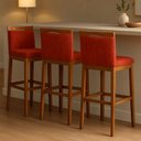 Ver imagem 2 de Kit 3 Banquetas Alta Cozinha Gourmet Conforto Suede