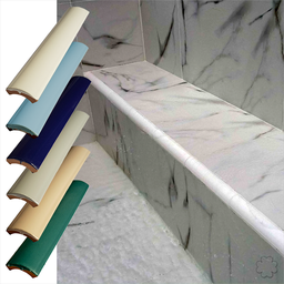 Kit 12 Cantoneiras P/ Piscina 3m Linear 3,5x25cm Azul Piscina - 7