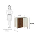 Ver imagem 3 de Balcão de Cozinha sem Tampo Canto Reto Luciane 80cm 1 Porta Luci Luciane Móveis