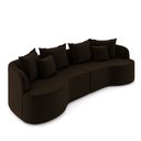 Ver imagem 5 de Sofá Living Decorativo Salinas 3 Lugares com Almofadas 250cm Modulado Veludo Marrom G33- Gran Belo