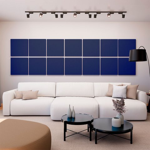 Painel Acústico Absorvedor Decorativo 60x60 Soft Crepe Maestra Acústica:azul Escuro