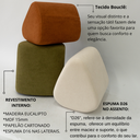 Ver imagem 6 de Kit 3 Puff Trevi Triangulo Decorativo Tecido Boucle Moderno para Sala Escritorio