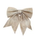 Ver imagem 1 de Laço Natal Glitter Champagne Gold Grande 22cm - Magizi