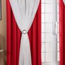 Cortina Blackout Tecido com Voial Elios Cromado e Presilha 4.00m X 2.80m:vermelho/branco - 2