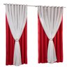 Cortina Blackout Tecido com Voial Elios Cromado e Presilha 4.00m X 2.80m:vermelho/branco - 3