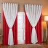 Cortina Blackout Tecido com Voial Elios Cromado e Presilha 4.00m X 2.80m:vermelho/branco - 1
