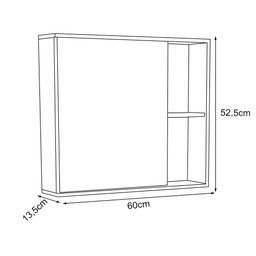Espelheira para Banheiro em Madeira Caeté Calcare com Branco - Cozimax - 3