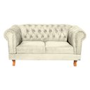 Ver imagem 2 de Conjunto Sofá Namoradeira Chesterfield Capitone Suede Nude Decorativa / Sala, Tv, Estar, Recepção
