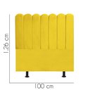 Ver imagem 3 de Cabeceira Estofada Alanis 100CM Solteiro Suede Amarelo - D A DECOR