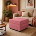 Ver imagem 4 de Puff Cama Dobravel 70cm Slim: Suede Rosa