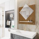 Ver imagem 2 de Espelheira de Banheiro Clio Branco Ripado - JM Casa dos Móveis