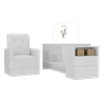 Berço Cômoda com Colchão Incluso e Poltrona de Amamentação Meu Bebê Multimóveis MP4096 - 2